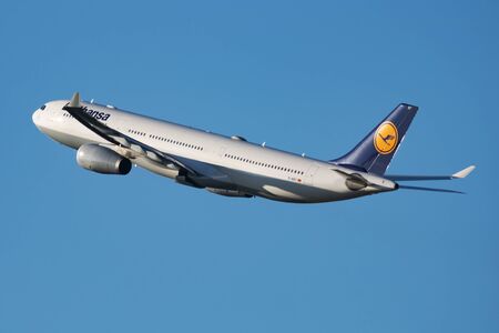Munich / Germany - October 18, 2017: Lufthansa Airbus A330-300 D-AIKF passenger plane departure at...