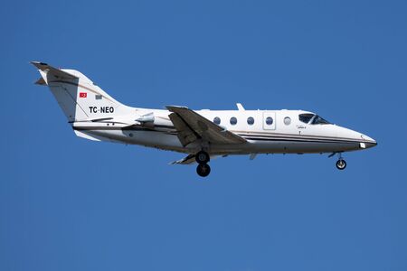 Istanbul / Turkey - March 29, 2019: Ziver Air Beechcraft 400A Beechjet TC-NEO business jet arrival...