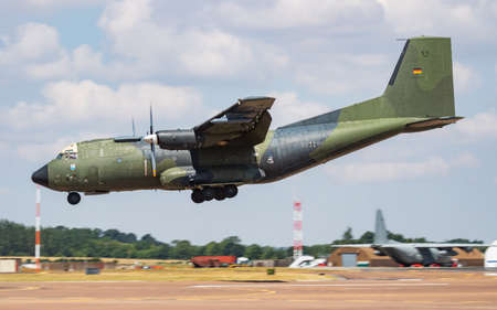 FAIRFORD / UNITED KINGDOM - JULY 12, 2018: German Air Force Luftwaffe Transall C-160D 5072 transport...