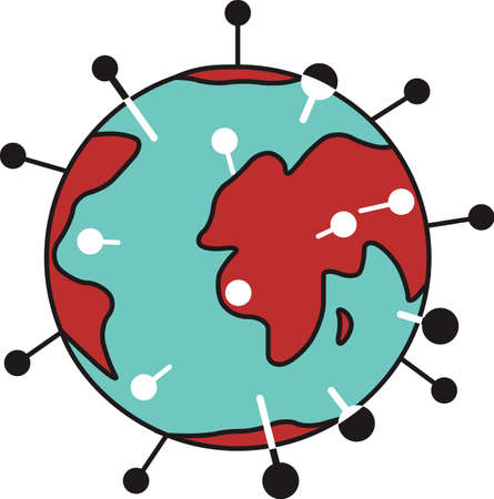 Coronavirus Bacteria Cell Icon, 2019-nCoV, Covid-2019, Covid-19 Novel Coronavirus Bacteria. No Infection and Stop Coronavirus Concepts.のイラスト素材