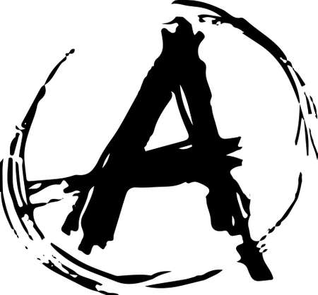 Anarchy military patch. Abstract flat. Videogame like icon. Vector illustration.のイラスト素材