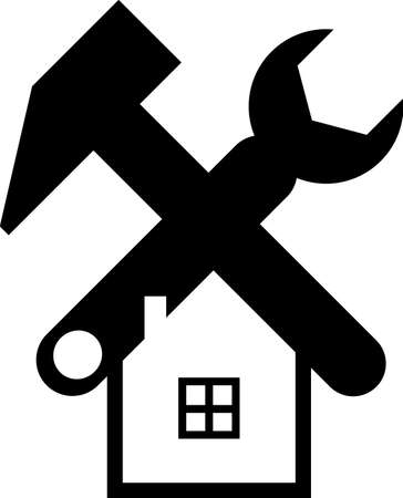 Service flat icon. Home service pictogram. Service symbol design. For service companies and service illustrations. Vector illustration.のイラスト素材