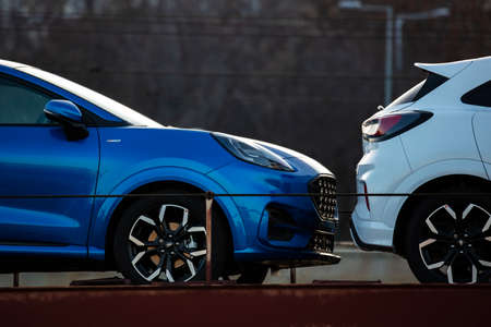 New Ford Puma ST-Line 2021. Creative sunset low light photoshoot. Part of a massive 500 car freight...