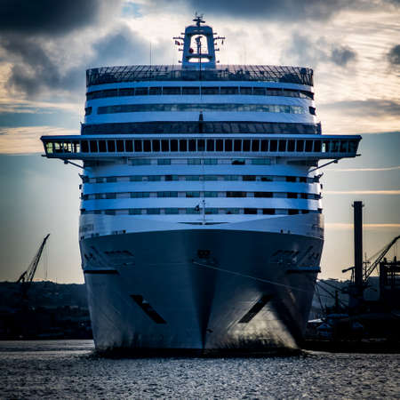 MSC Cruises owned MSC Splendida luxury cruise ship at Malta harbour. Water transport and...