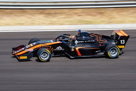 Mogyorod, Hungary - July 9, 2022: Formula Regional. Alpine. Motorsport and racing. Sports car and supercar. Grand prix and race. Action Photography.のeditorial素材