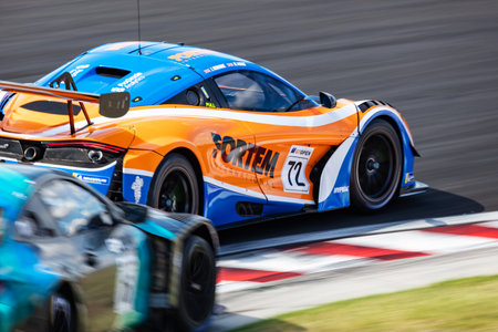 Mogyorod, Hungary - July 9, 2022: International GT Open. McLaren 720S GT3. Motorsport and racing. Sports car and supercar. Grand prix and race. Action Photography.のeditorial素材