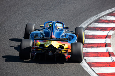 Mogyorod, Hungary - July 9, 2022: Formula Regional. Alpine. Motorsport and racing. Sports car and supercar. Grand prix and race. Action Photography.のeditorial素材