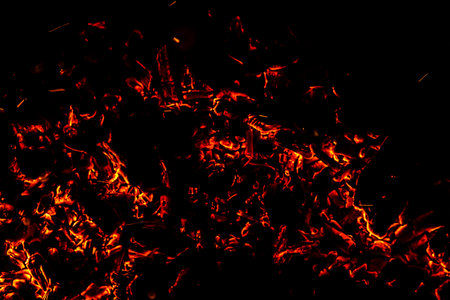 Fire flame texture. Burning material backdrop. Burn effect pattern. Blaze and torch wallpaper. Heat and haze backdrop. Exploison and hot background.の写真素材