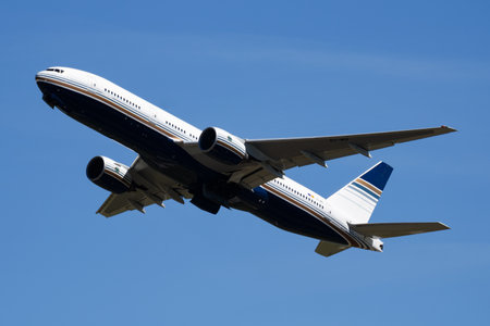 Madrid, Spain - May 1, 2016: Privilege Style passenger plane at airport. Schedule flight travel. Aviation and aircraft. Air transport. Global international transportation. Fly and fly.のeditorial素材
