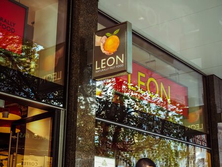 London, England - September 29 2015: Leon british naturally and healthy fast food at Tottenham Court...