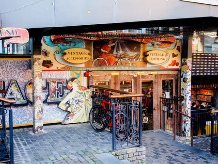 Vintage accessories and clothing shop at Stables Camden Marketのeditorial素材