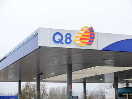 Rodange, Luxembourg - December 10 2019: Q8 Gas / fuel station