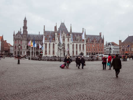 Brugge, Belgium - February 25 2017: Provinciaal Hofs, the Province Court of Brugesのeditorial素材
