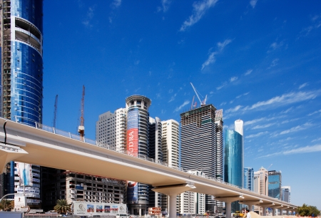 Tall towers and a new metro line made Sheik Zayed Road a haven for construction activityのeditorial素材