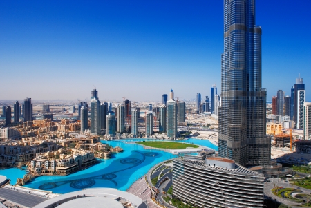 Downtown Dubai is a popular place for shopping and sightseeing  Image taken May 2010のeditorial素材