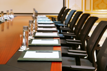 A detail shot of a meeting room often referred to as MICE by the hospitality fraternityのeditorial素材