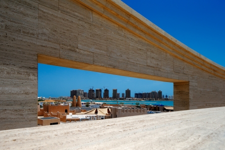 The Katara Amphitheater, Doha is a crafted balance between the classical Greek theater concept and the traditional Islamic features  Completed in 2008, it has a seating capacity of 5000 peopleのeditorial素材