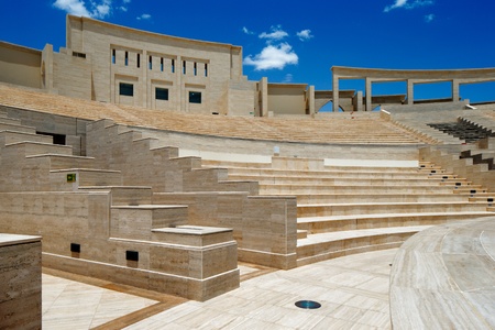 The Katara Amphitheater, Doha is a crafted balance between the classical Greek theater concept and the traditional Islamic features  Completed in 2008, it has a seating capacity of 5000 peopleのeditorial素材