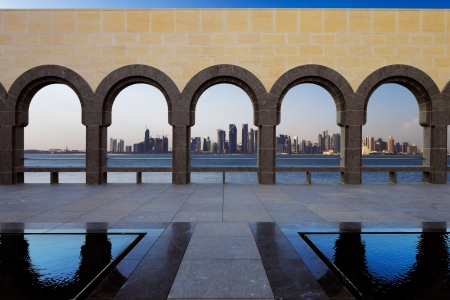West Bay area of Doha, Qatar as seen from the Museum of Islamic Art