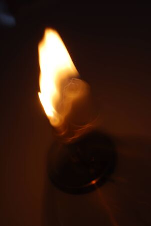 Candlestick that are bed in the dark. lightpaintingの写真素材
