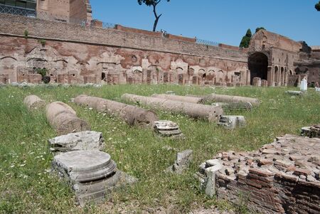Hippodrome Stadium of Domitian at Palatine hill in Rome. Palatino Romaの写真素材