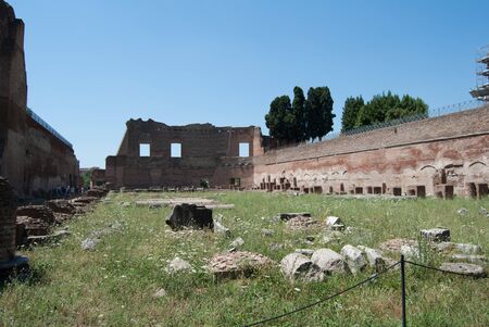 Hippodrome Stadium of Domitian at Palatine hill in Rome. Palatino Romaの写真素材