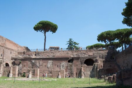 Hippodrome Stadium of Domitian at Palatine hill in Rome. Palatino Romaの写真素材