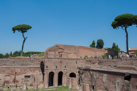 Hippodrome Stadium of Domitian at Palatine hill in Rome. Palatino Romaの写真素材