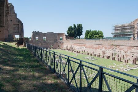 Hippodrome Stadium of Domitian at Palatine hill in Rome. Palatino Romaの写真素材