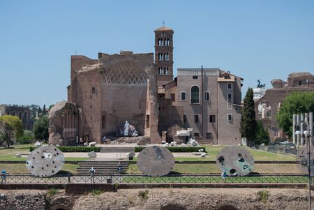 Temple of Venice and Roma on a sunny dayの写真素材