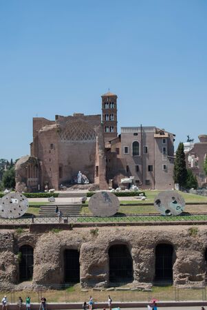 Temple of Venice and Roma on a sunny dayの写真素材