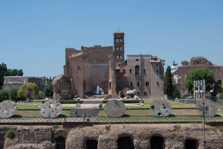 Temple of Venice and Roma on a sunny dayの写真素材