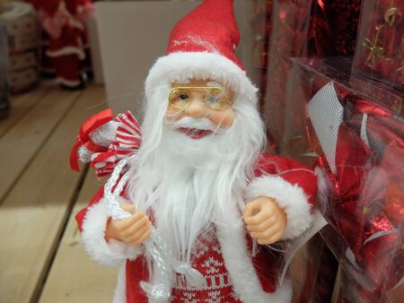 Mont-Saint-Martin, France - November 29 2019: Christmas Santa Claus statue decoration at shopping mall Auchanのeditorial素材