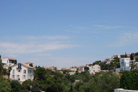 View of the city of Marseille, Provence, from the Basilique Notre-Dame de la Garde / The Basilica of Our Lady of the Guard. Beautiful panorama cityscapeの写真素材
