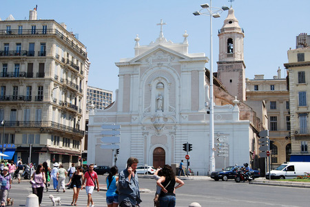 Marseille, France - July 6 2011: Saint-Ferr?ol les Augustins church in Marseille, religious building on a summer dayのeditorial素材