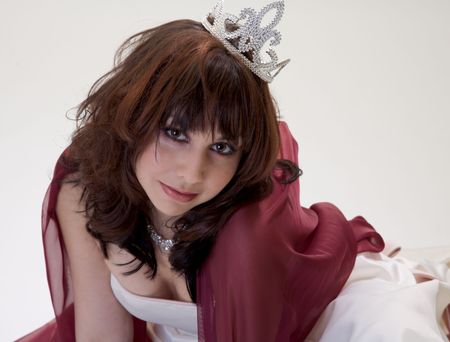 Beauty or prom queen after she's won and let looseの写真素材