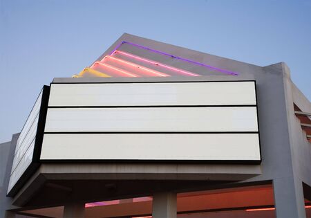 Side View Of Blank Movie Billboardの写真素材