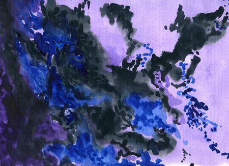 Ominous Watercolor Illustration with soft and hard edges that can be captured for custom brushesの写真素材