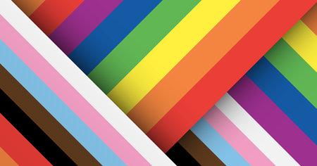 Pride Month background with progress pride flag color crisscross stripedの写真素材