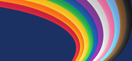 LGBTQIA pride month background with 3D rainbowの写真素材