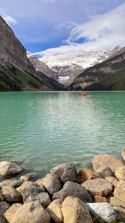 The Famous Lake Louise in Autumn. Banff National Park in Alberta, Canada.の写真素材