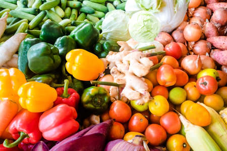 Fresh organic vegetables. Vegetarian and vegan diet.の写真素材