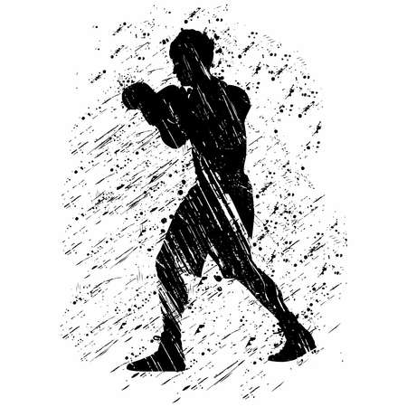 Boxing is a combat sport that takes place in the boxing ring.のイラスト素材