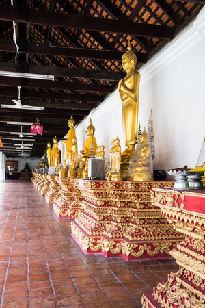 Buddha statues  in the Northern Thai templeのeditorial素材