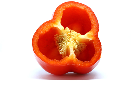 red pepper isolated on white backgroundの写真素材