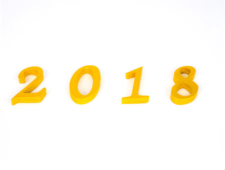 an image of number 2018 in gold, symbolizing auspicious new year 2018, Year of the Dogの写真素材