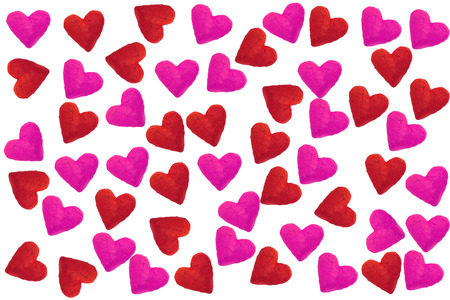 Colorful handmade paper love hearts white background. Great for Valentine's Day, Wedding, Gift...