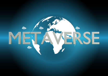 3-D rendered illustration image of holographic earth showing worldwide internet telecommunication,...