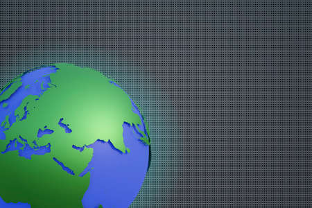 3d rendered illustration of earth on metallic background. World planet three dimensional design.
