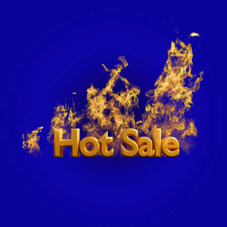 3d Hot Sale and flame sign.の写真素材